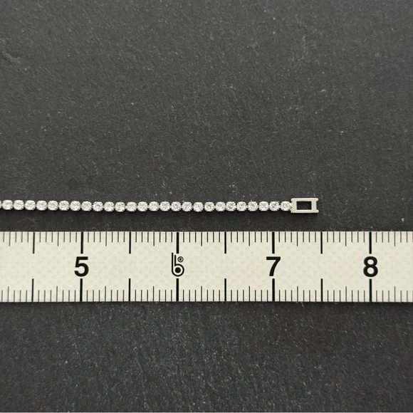 925 STERLING SILVER CZ TENNIS BRACELET - Picture 5 of 6